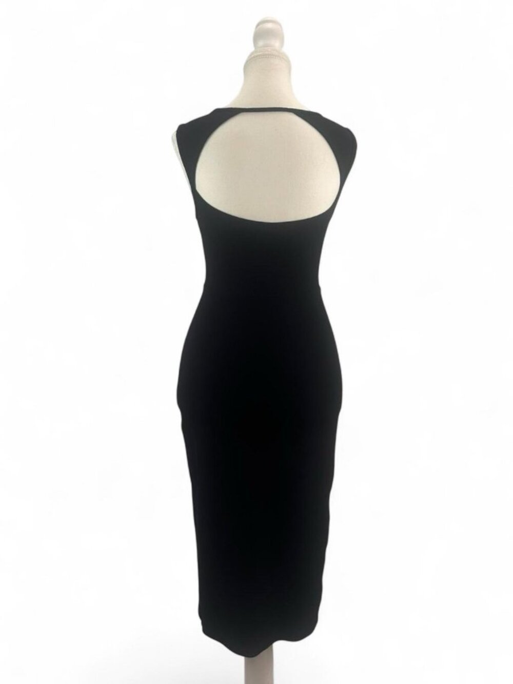 Wilfred by Aritzia Black Open-Back Bodycon Midi Dress - Small - Picture 3 of 4